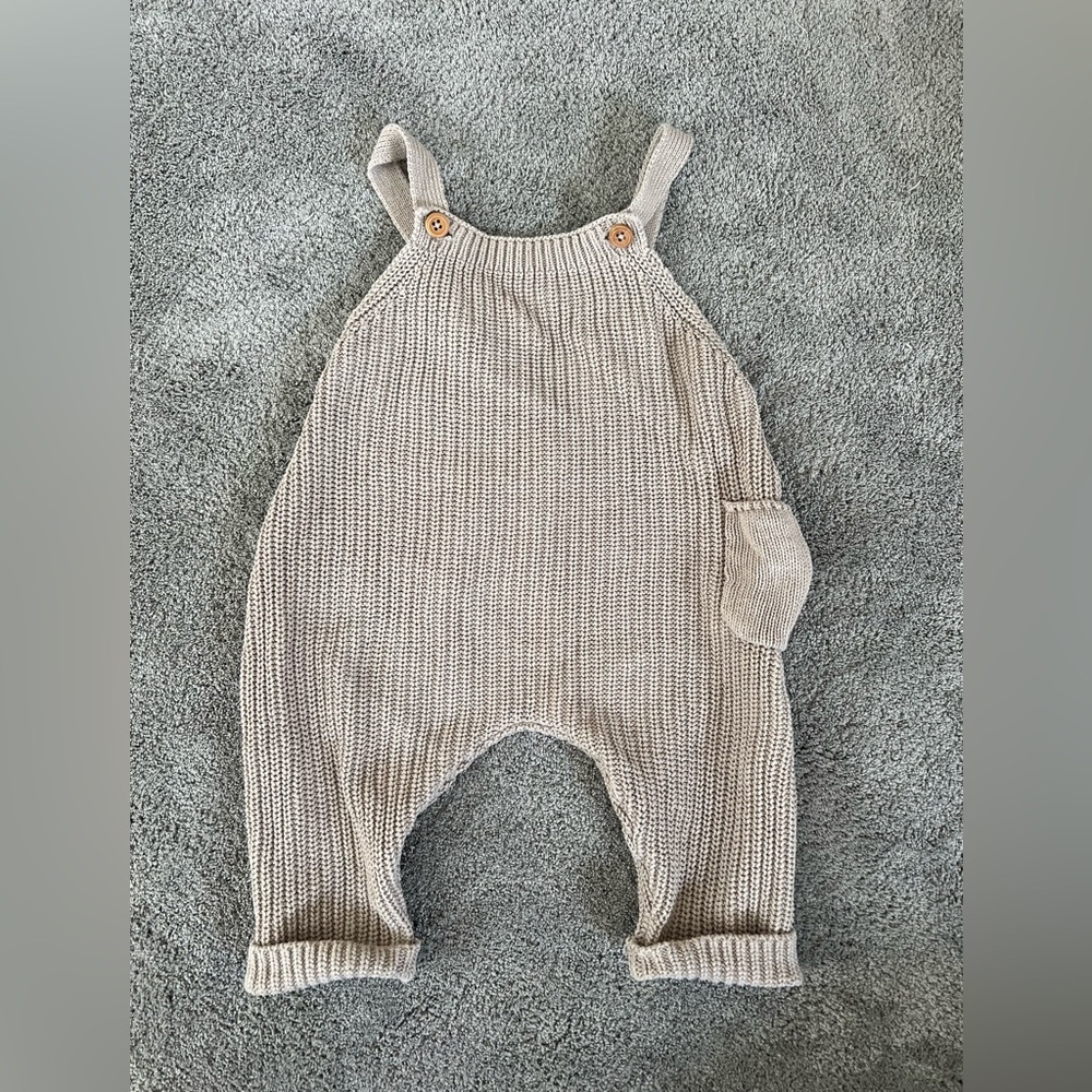 Zara Baby Knit Overalls - Unisex - Size 1-3M - VGUC